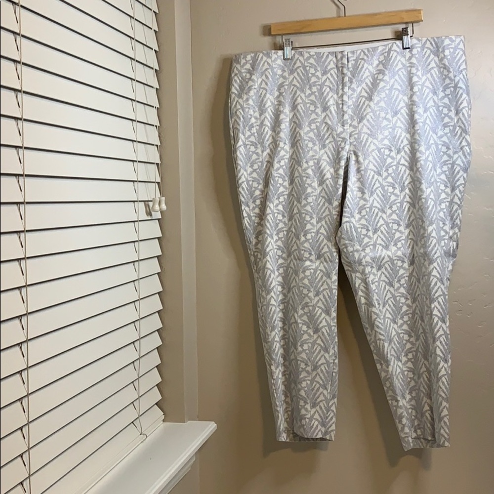 Alfani Grey White Silver Ankle Pant 24W